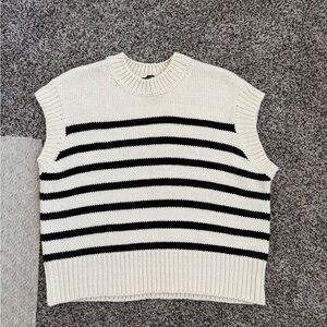 Striped Sleeveless Sweater Vest
